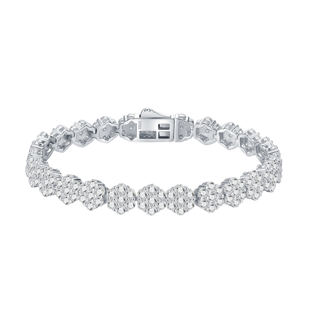 Hayesaura | Gothic Romance Encrusted Floral Moissanite | Vintage Grunge Street Tennis Bracelet