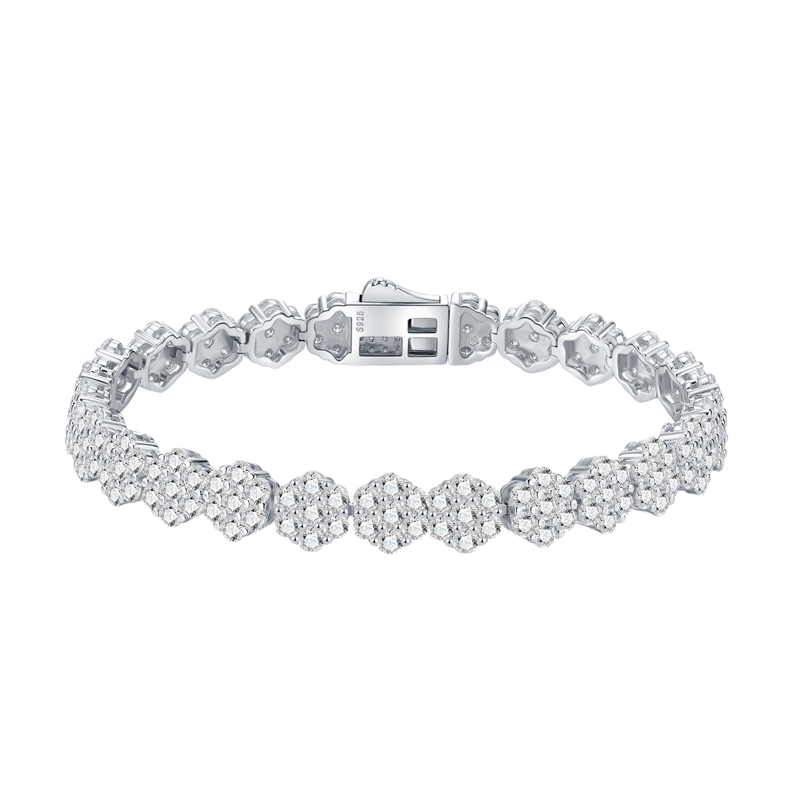 Hayesaura | Gothic Romance Encrusted Floral Moissanite | Vintage Grunge Street Tennis Bracelet