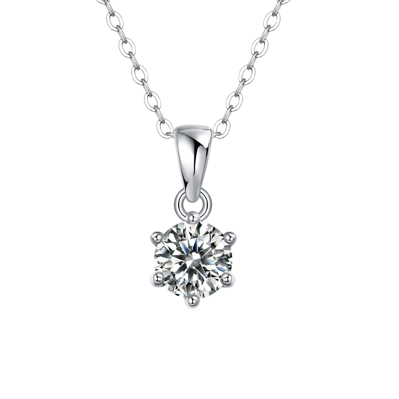 Hayesaura | Parisian Chic Six-Prong Tassel Moissanite Pendant | Elegant Gala Evening Crown Necklace