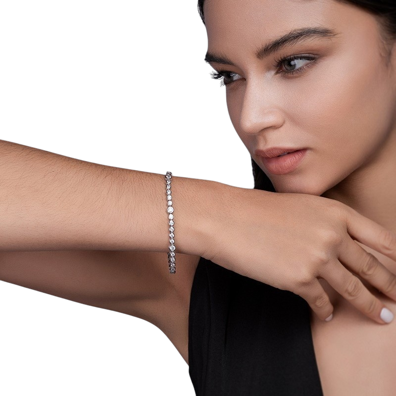 Hayesaura | Urban Heavyweight 18K Plated Hip-Hop Moissanite Tennis Bracelet | Unisex Bold Statement Band
