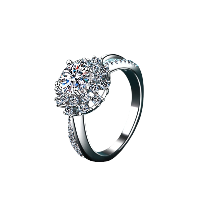 Hayesaura | Sunflower Halo Brilliant Moissanite Stacking Band
