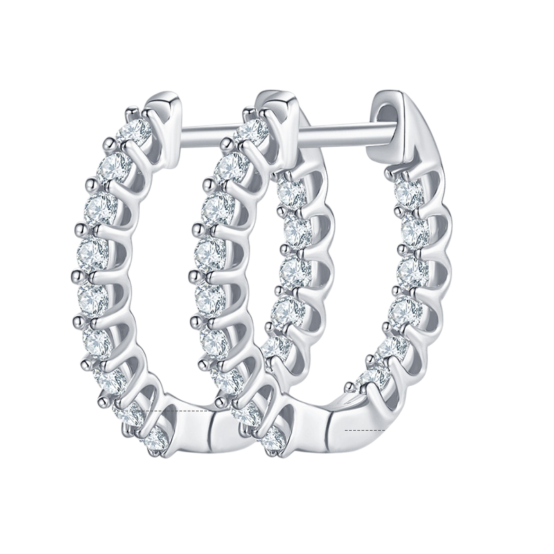 Hayesaura | Office Siren Classic Geometric Moissanite Hoops | Clean Fit Daily Commute Earring