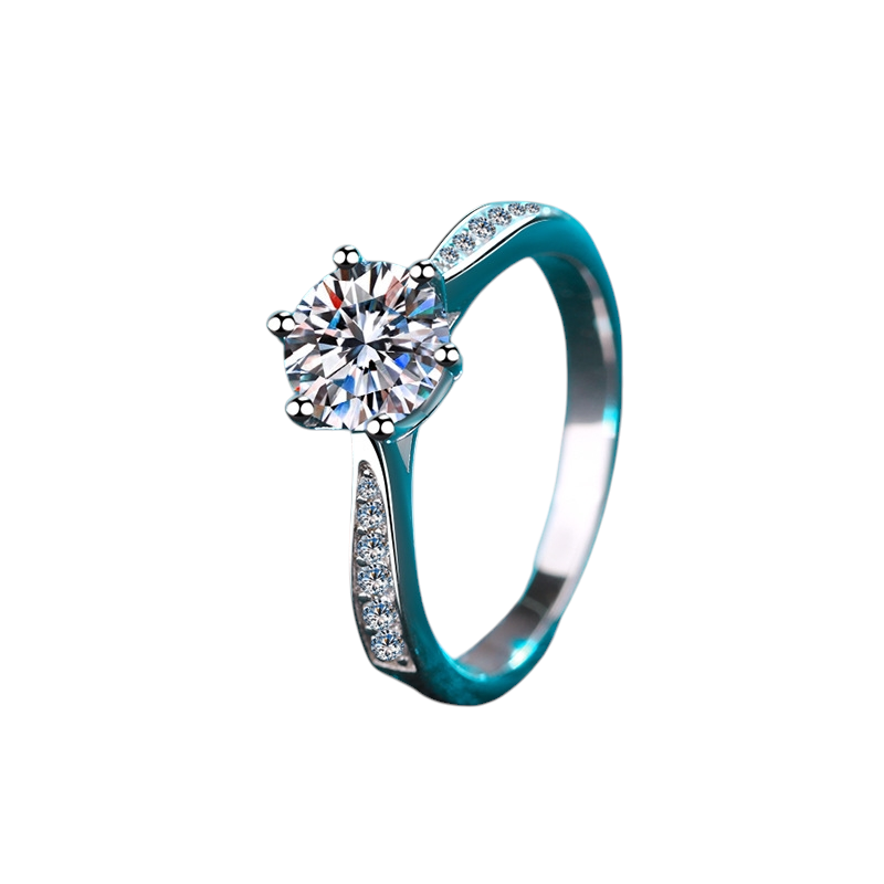 Hayesaura | Micro-Pave Six-Prong Korean Niche Moissanite Ring