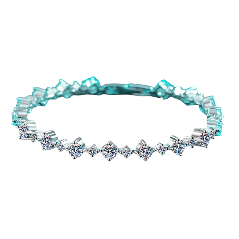 Hayesaura | Regal Heritage Beveled Emerald-Cut Blue Sapphire Bracelet | Geometric Art Deco Statement
