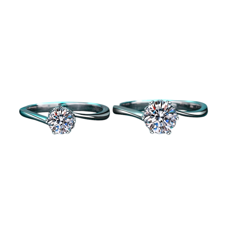 Hayesaura | Winter Snowflake Six-Prong Ice Moissanite Cluster Ring