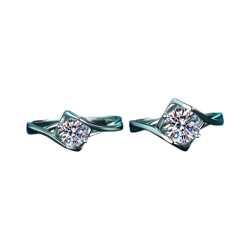 Hayesaura | Coquette Romance Heart-to-Heart Angel's Kiss Moissanite Ring | High-Cold Promise Ring