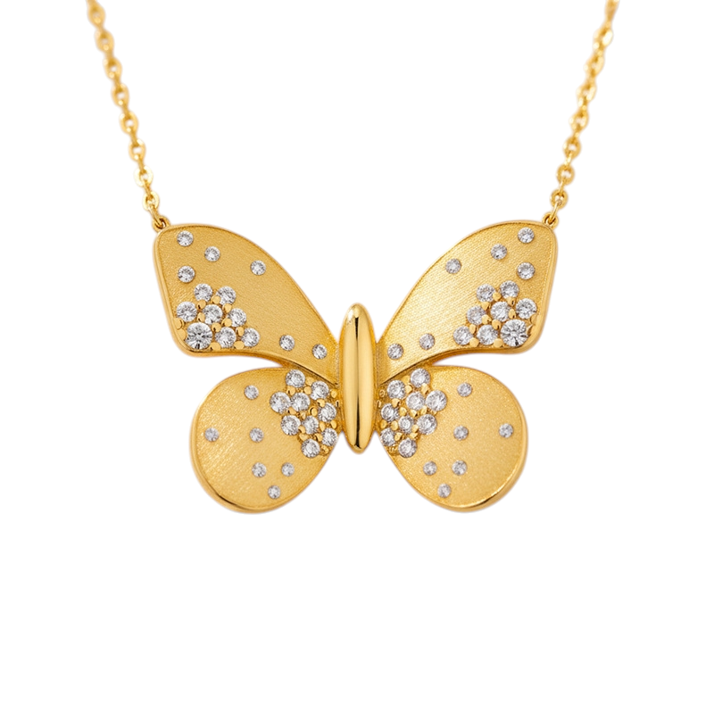 Hayesaura | Fairycore 18K Plated Butterfly Moissanite | Sweet Romantic Clavicle Chain