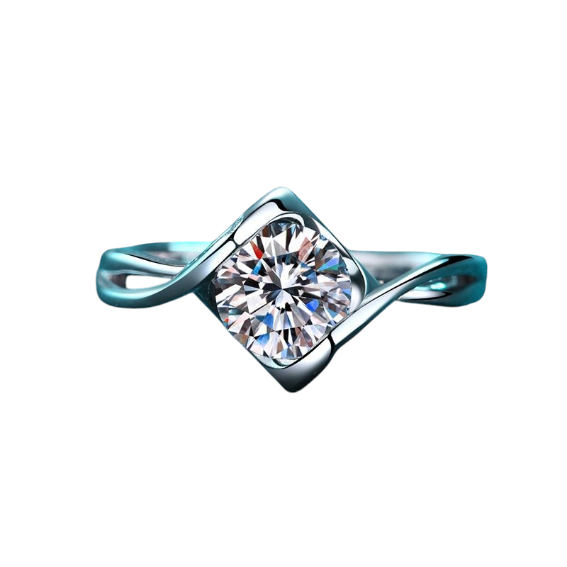 Hayesaura | Parisian Chic Angel's Kiss Moissanite Solitaire | Romantic Date High-Cold Promise Ring