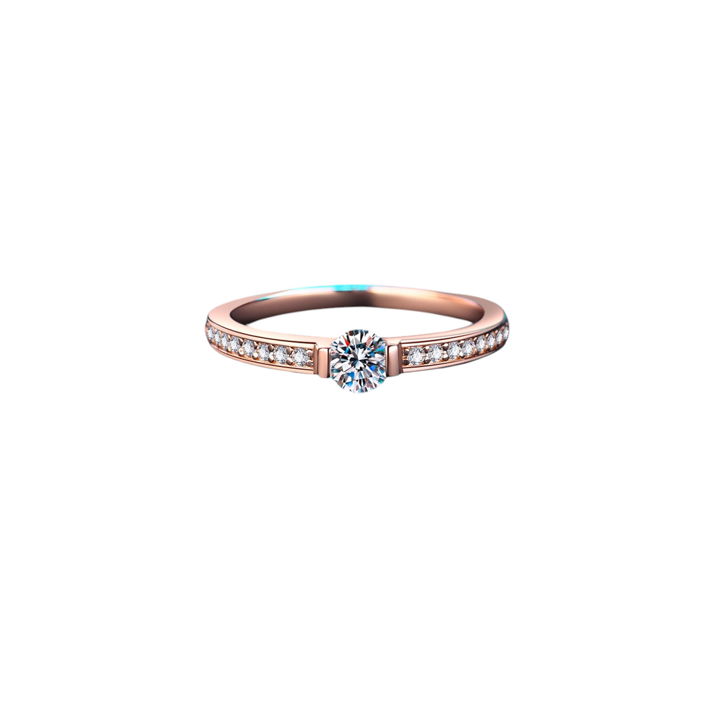 Hayesaura | Minimalist Champagne Gold Daily Moissanite Ring
