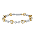 Hayesaura | Two-Tone Bubble Bead Minimalist Moissanite Bracelet | High-Cold Shifting Contrast Accents