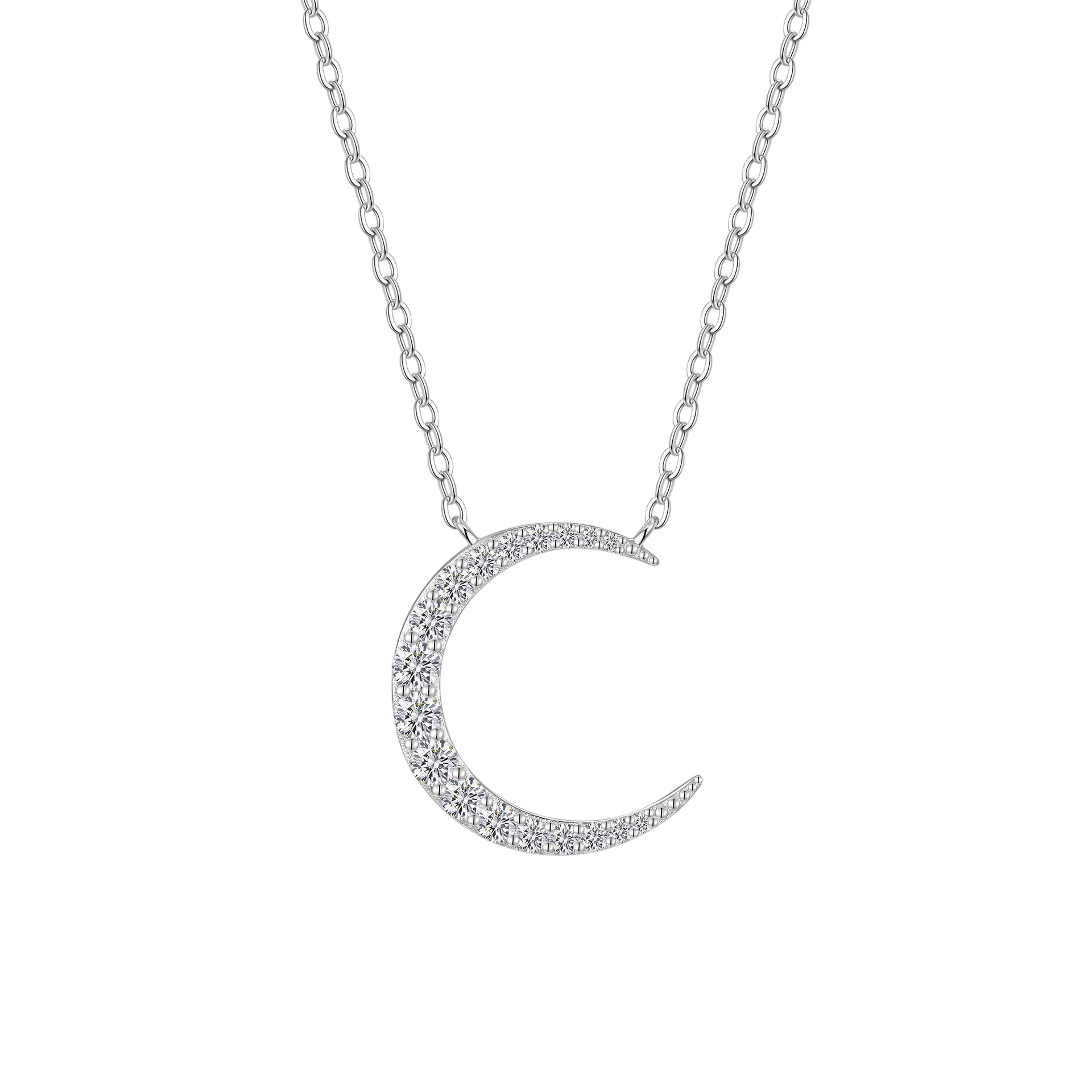 Hayesaura | Celestial Mystique 18K Plated Crescent Moon Moissanite | Romantic Night Gala Pendant