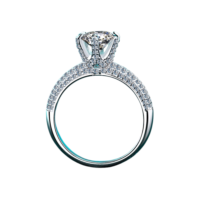 Hayesaura | Classic Half-Eternity Micro-Pave Moissanite Stacking Band