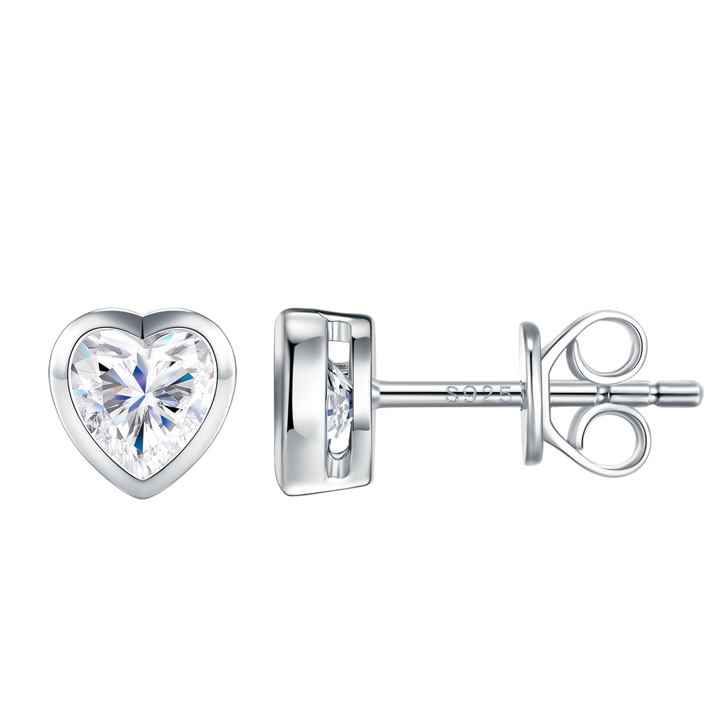Hayesaura | Avant-Garde Abstract Heart Geometric | Modern Romance Statement Studs