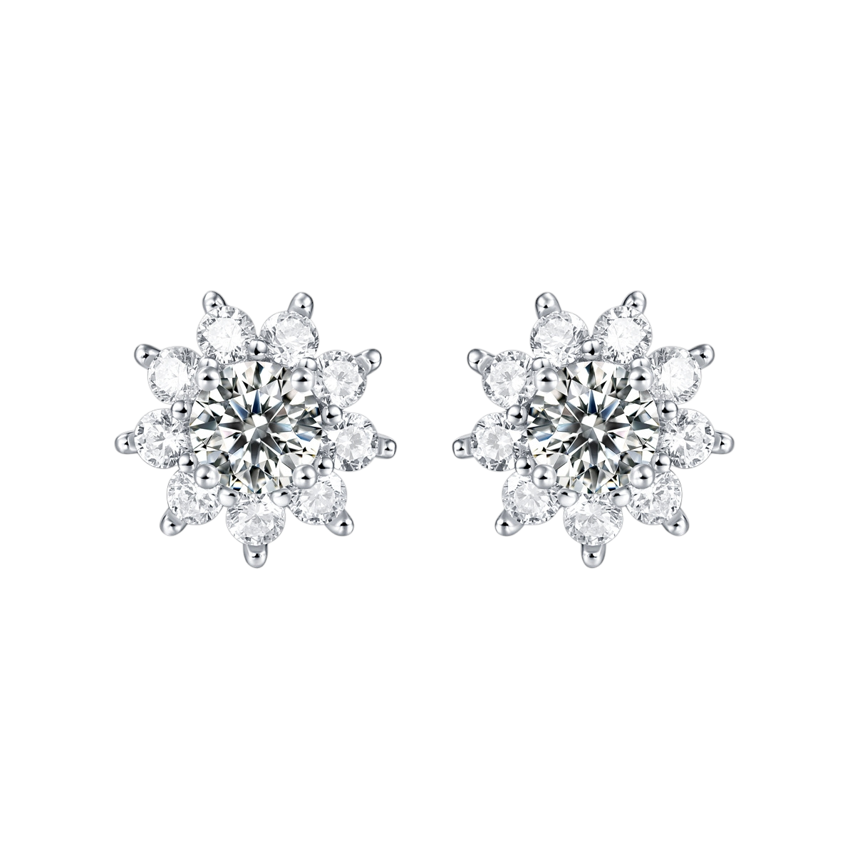Hayesaura | Old Money Sunflower & Snowflake Pavé Halo | Vintage Glamour Executive Studs
