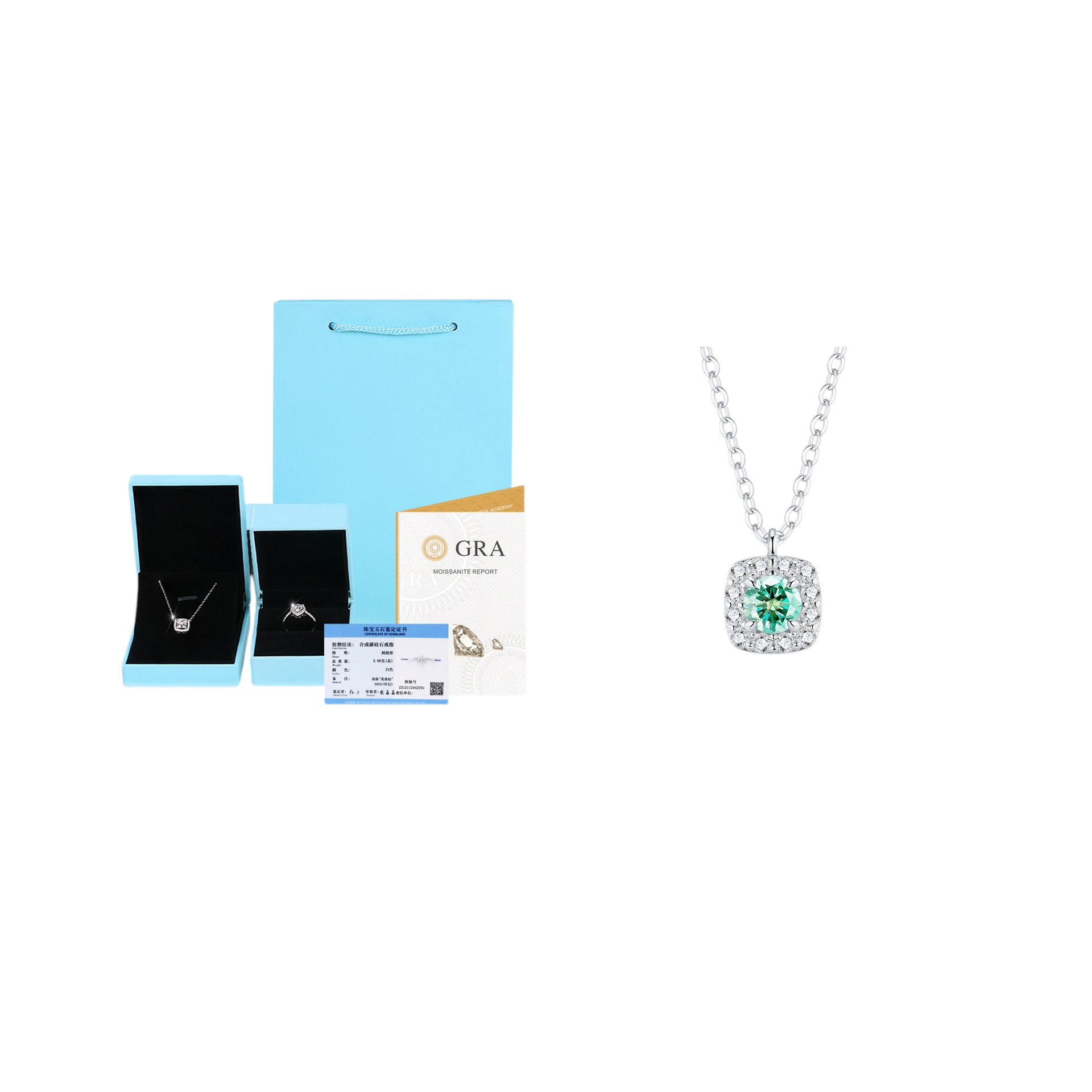Hayesaura | Regal Heritage 18K Plated Emerald Cut Moissanite | Old Money Evening Pendant
