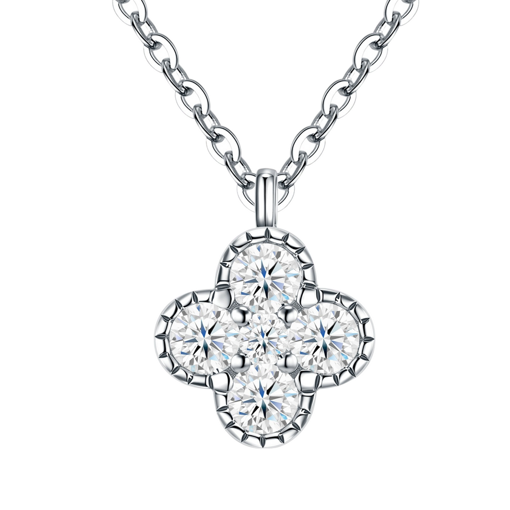 Hayesaura | Coquette Romance 18K Plated Four-Leaf Clover Moissanite | Elegant Daily Commute Choker