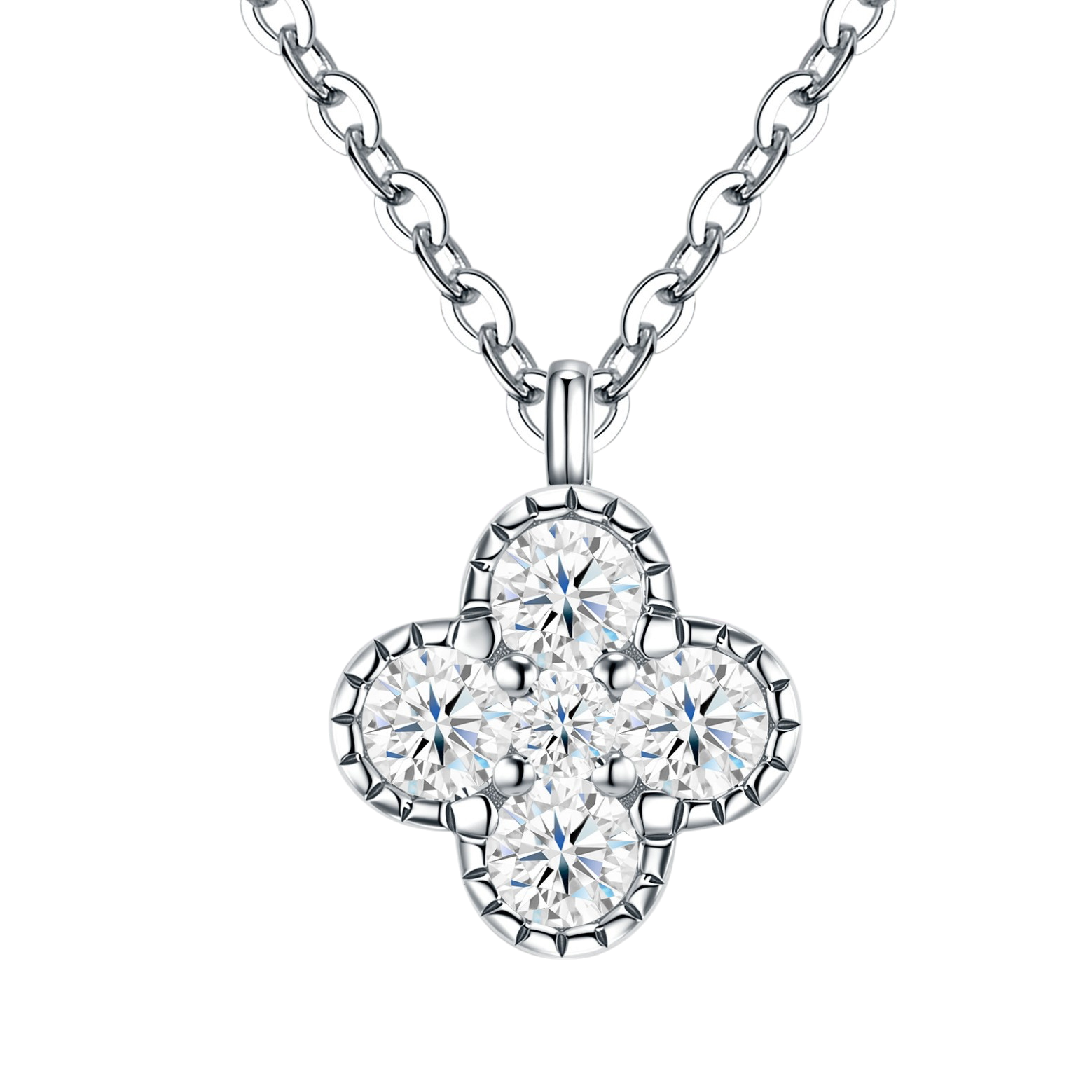 Hayesaura | Coquette Romance 18K Plated Four-Leaf Clover Moissanite | Elegant Daily Commute Choker
