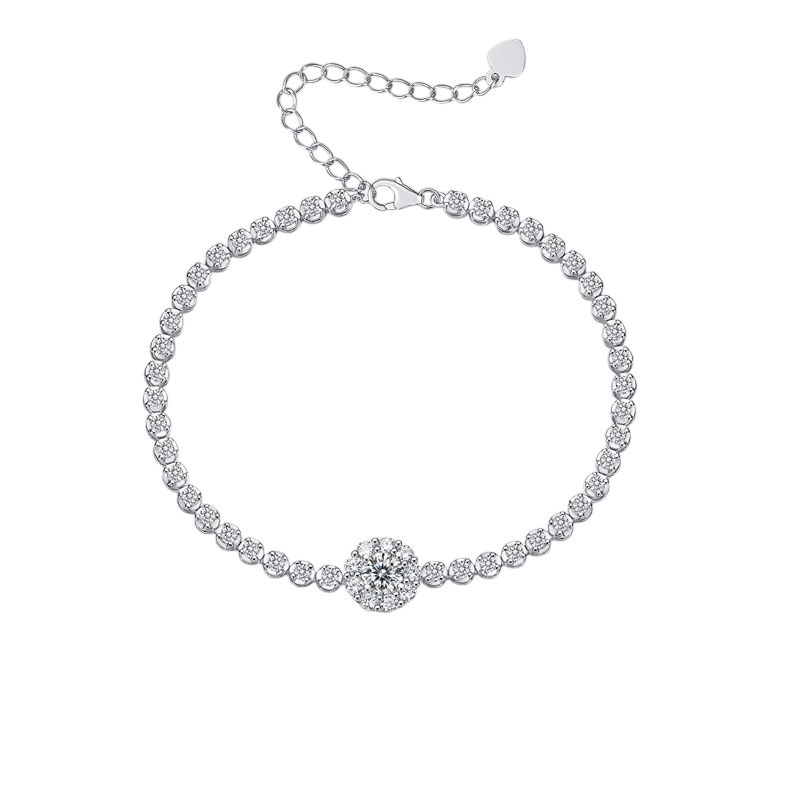 Hayesaura | Modern Romance 18K Plated 1314 Moissanite Bracelet | Daily Commute Elegant Hand-Jewelry
