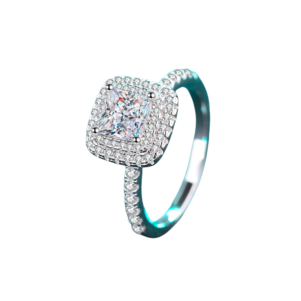 Hayesaura | Luxurious Western Princess Square Cut Moissanite Ring