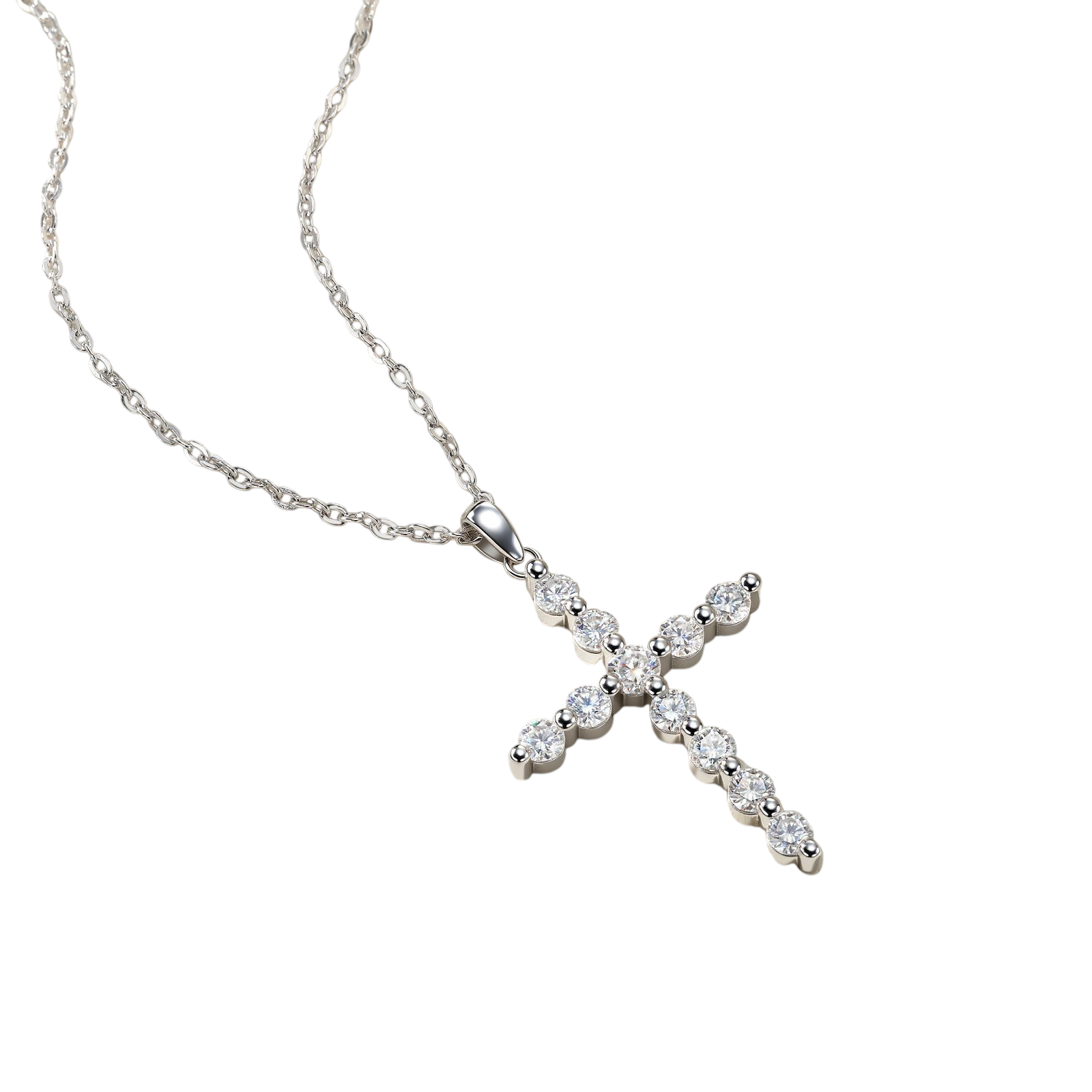 Hayesaura | Gothic Romance 18K Plated Cross Moissanite Pendant | Avant-Garde Statement Choker