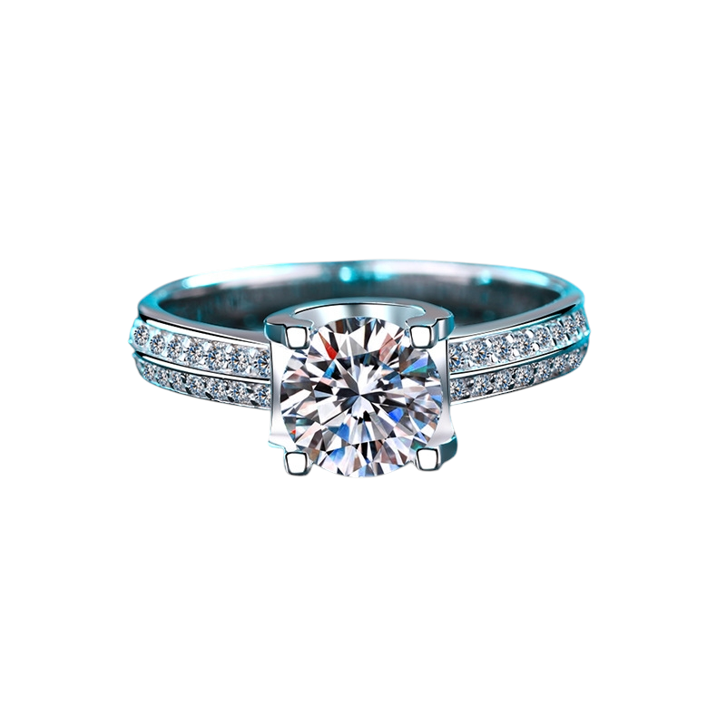 Hayesaura | Bull Head Pave Halo Cluster Elegant Moissanite Ring