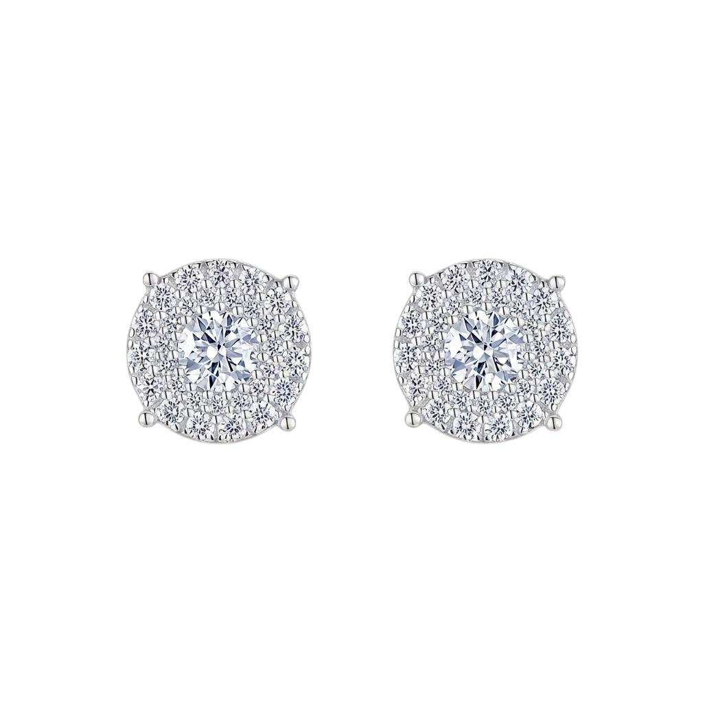 Hayesaura | Street Luxury Unisex Hip-Hop Moissanite | Cyberpunk Edge Statement Studs