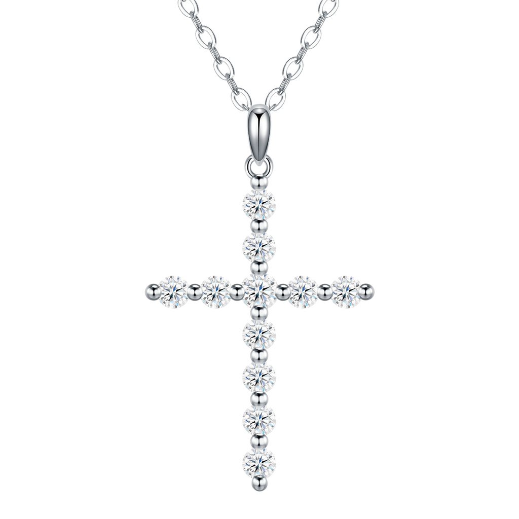 Hayesaura | Gothic Romance 18K Plated Cross Moissanite Pendant | Avant-Garde Statement Choker