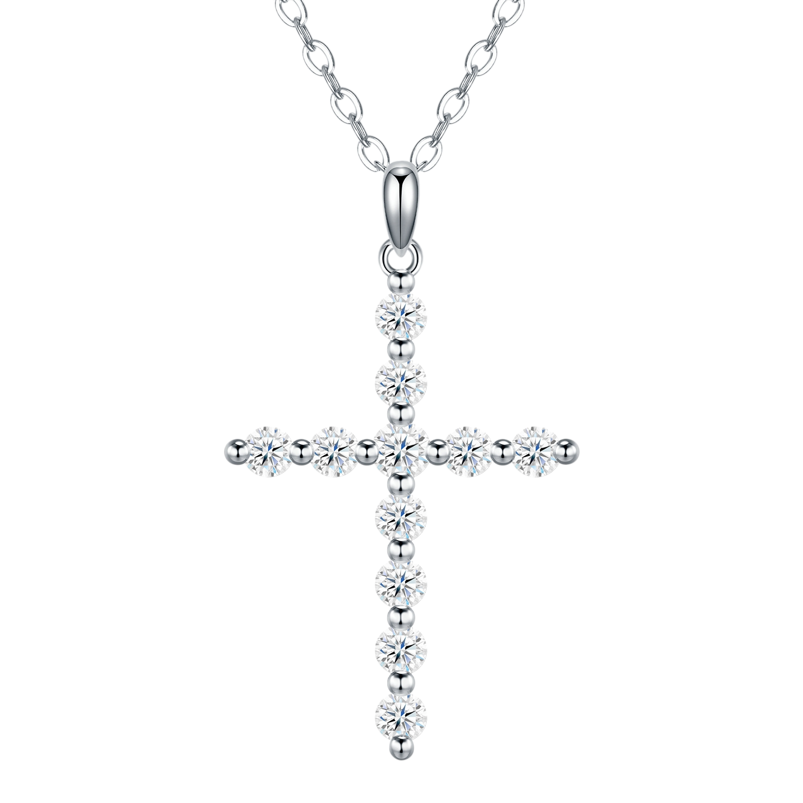 Hayesaura | Gothic Romance 18K Plated Cross Moissanite Pendant | Avant-Garde Statement Choker