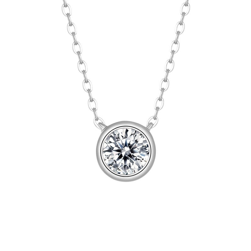 Hayesaura | Clean Fit Mini Bezel-Set Bubble Moissanite Choker | High-Cold Daily Minimalist Necklace
