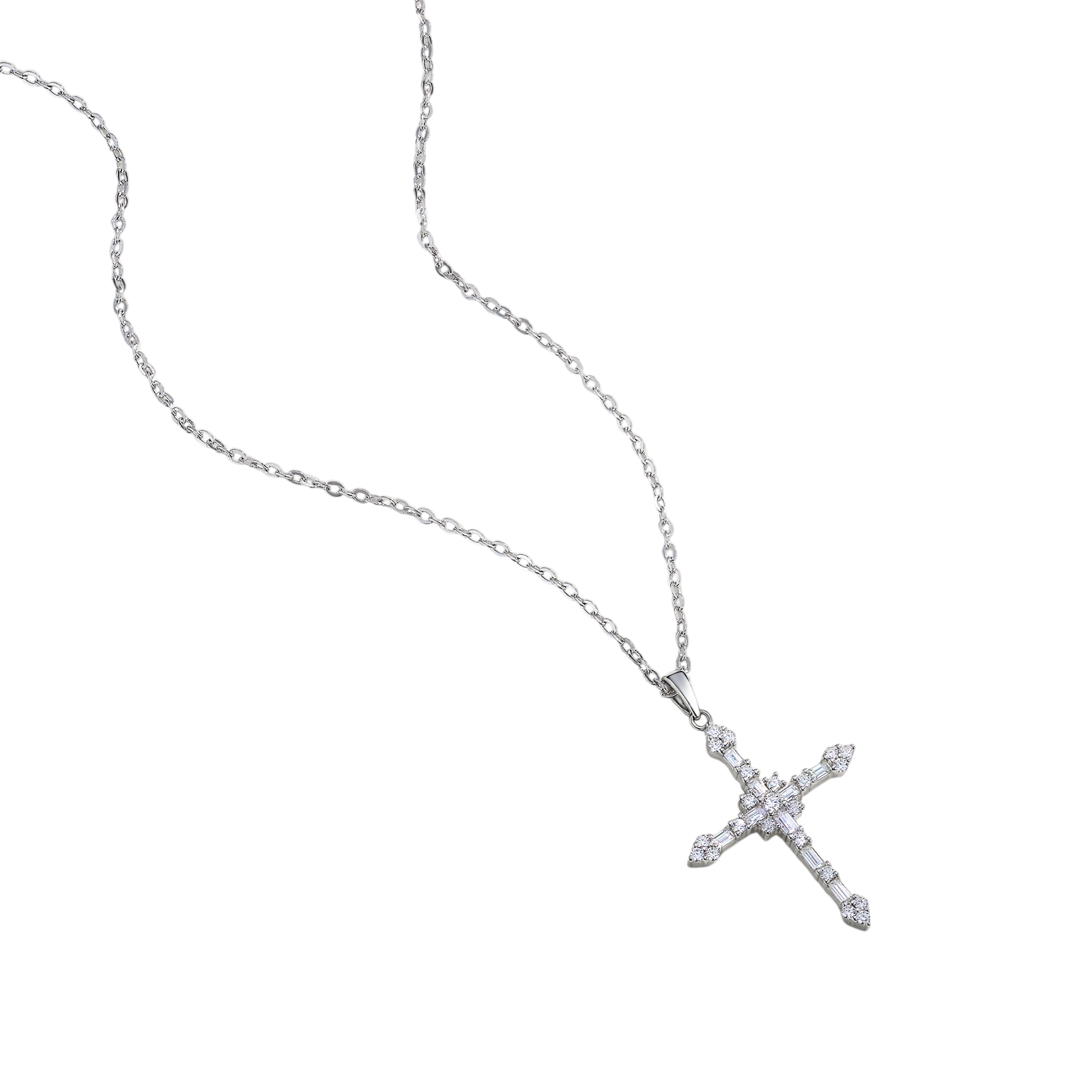 Hayesaura | Vintage Grunge 18K Plated Cross Moissanite | Hip-Hop Retro Clavicle Chain
