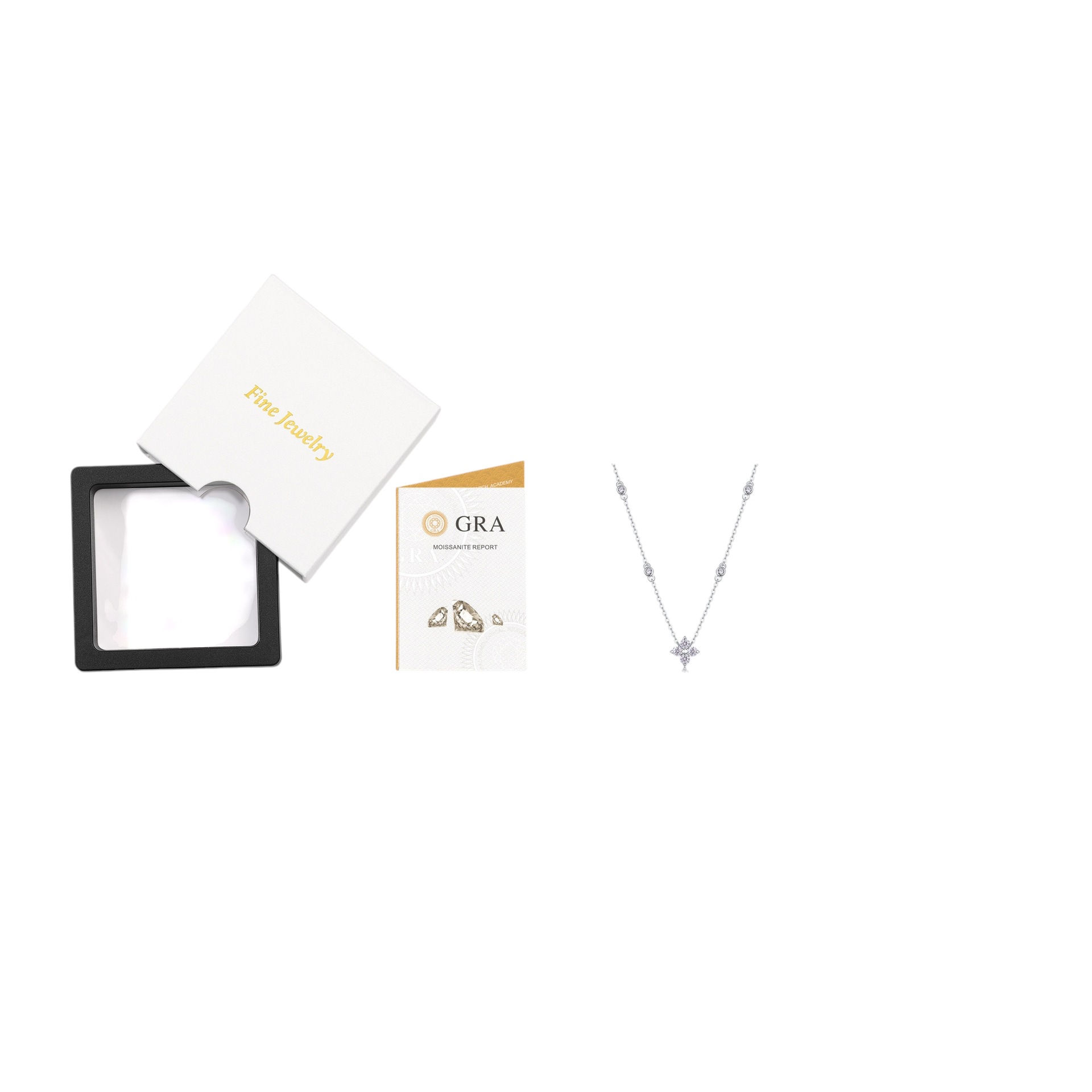 Hayesaura | Art Deco 18K White Gold Plated Geometric Clover | Vintage Glamour Bridal Pendant