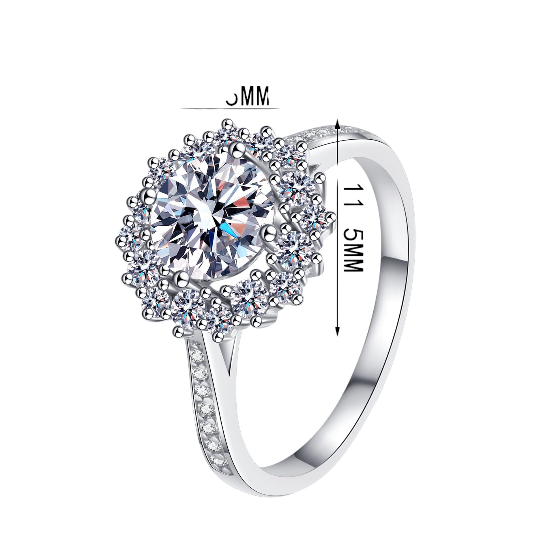 Hayesaura | Parisian Chic Niche Sunflower Moissanite Solitaire | Old Money Minimalist Proposal Ring