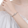 Hayesaura | Gothic Romance Two-Tone Rose Moissanite | Avant-Garde Statement Bangle