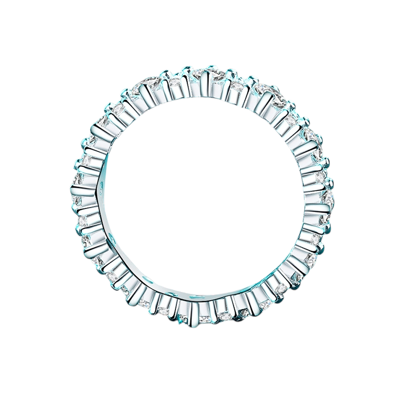Hayesaura | Parisian Chic 18K Plated Hollow Pavé Moissanite Band | Clean Fit Daily Minimalist Ring
