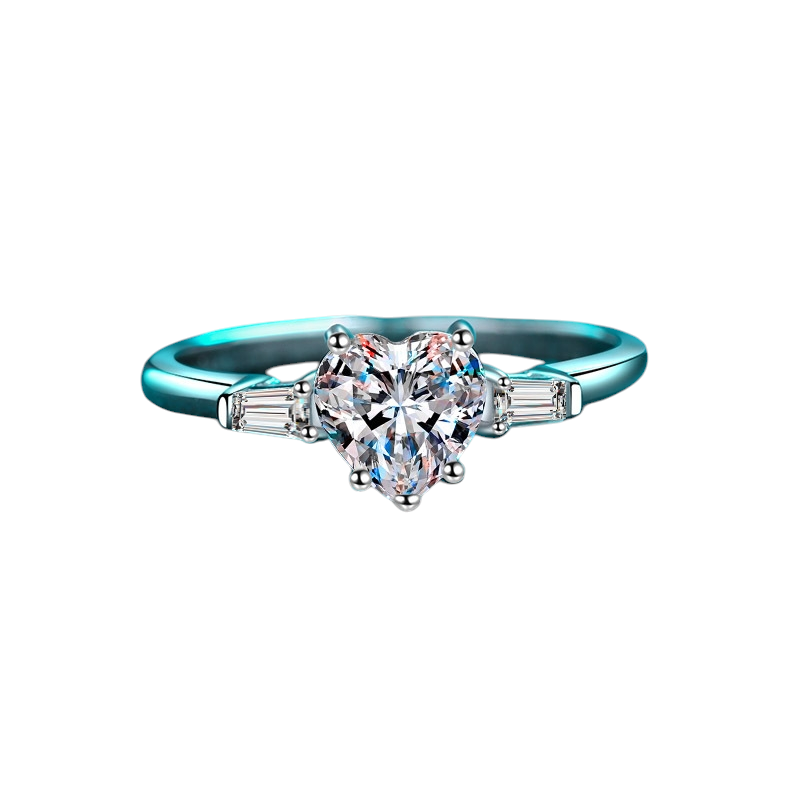 Hayesaura | Cyber Y2K Heart-Shaped Moissanite Proposal Ring