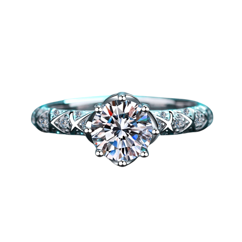 Hayesaura | Viral Trend 18K Plated Eight-Prong Moissanite Pinky Ring | Clean Fit Commute Solitaire