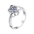 Hayesaura | Coquette Romance Heart-to-Heart Angel's Kiss Moissanite Ring | High-Cold Promise Ring