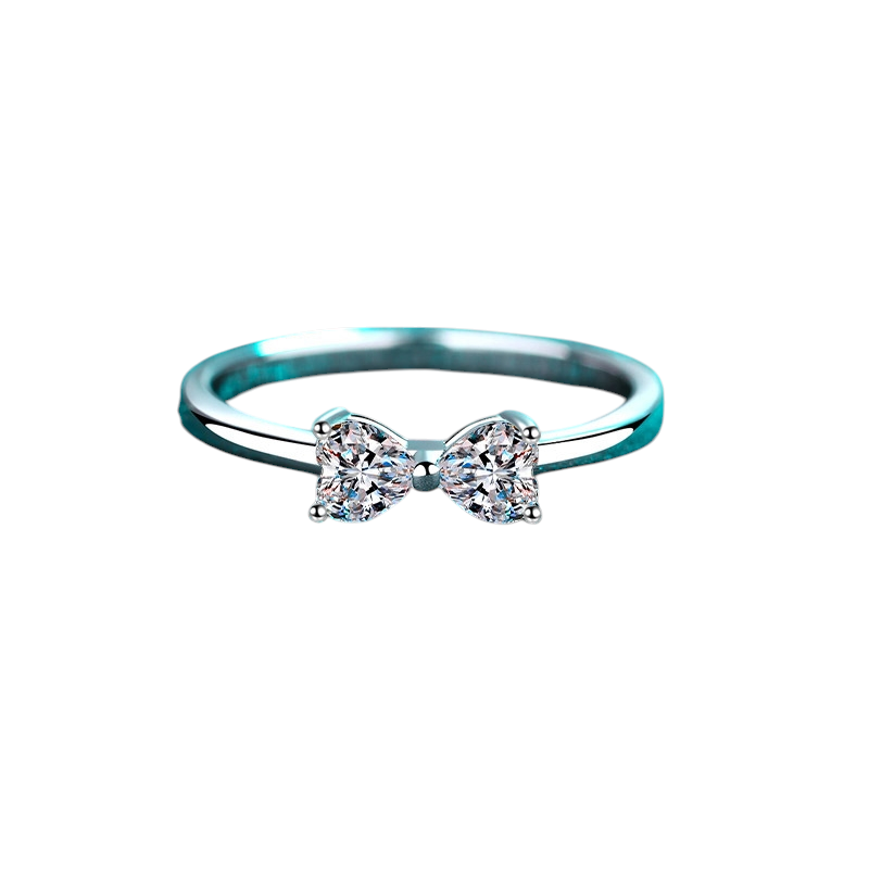 Hayesaura | Coquette Heart-to-Heart Gilded Moissanite Ring