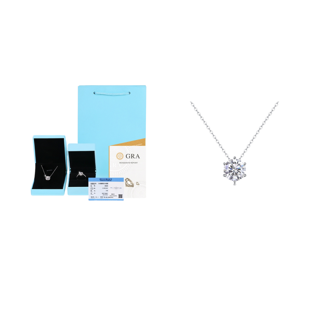 Hayesaura | Euro-Chic Luxury Fine Polished Moissanite Pendant | Vintage Glamour Fashion Statement Necklace