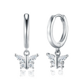 Hayesaura | Fairycore Aesthetic Butterfly Moissanite | Delicate Romantic Huggie Hoops