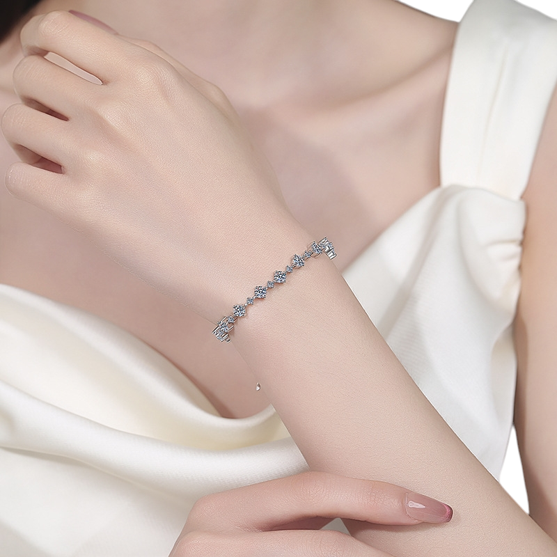 Hayesaura | Regal Heritage Beveled Emerald-Cut Blue Sapphire Bracelet | Geometric Art Deco Statement