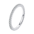 Hayesaura | Quiet Luxury 18K Plated Single-Line Moissanite Eternity Band | Classic Bridal Promise