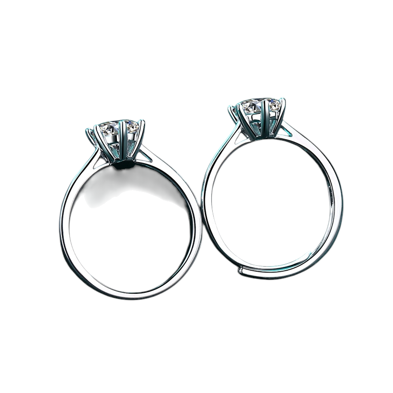 Hayesaura | Classic Six-Prong Round Cut Moissanite Solitaire Ring