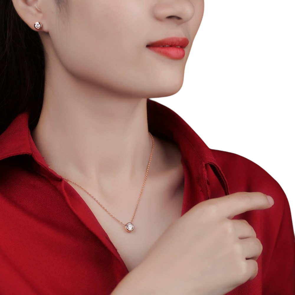 Hayesaura | Clean Fit Mini Bezel-Set Bubble Moissanite Choker | High-Cold Daily Minimalist Necklace