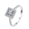 Hayesaura | Bezel-Set Princess Square Cut Moissanite Ring