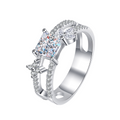 Hayesaura | Princess Square Cut Architectural Moissanite Wedding Ring