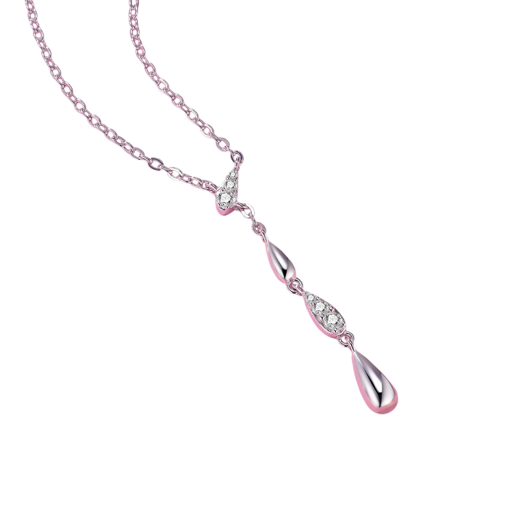 Hayesaura | Avant-Garde Brushed Silver Waterdrop Tassel Pendant | Cyber Y2K Minimalist Choker Necklace