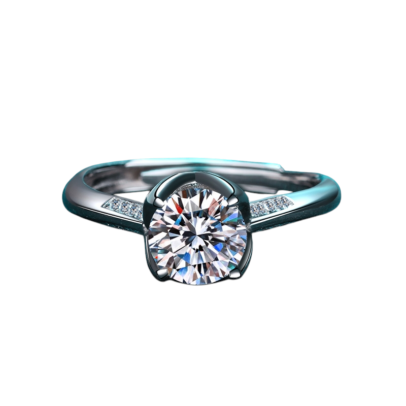 Hayesaura | Flower Bud Classical Four-Prong Moissanite Wedding Ring