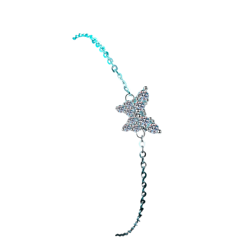 Hayesaura | Coquette Romance 18K Plated Ethereal Butterfly Moissanite Bracelet | Sweet Elegant Anniversary Gift