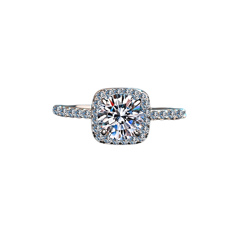 Hayesaura | Sugar Cube Cushion Cut Moissanite Dome Ring